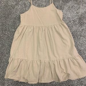 2 Shein Ruffle Cami Dresses: Cream & Ash Blue